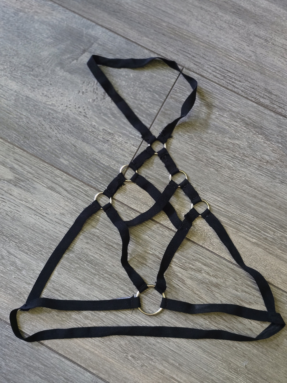 LANSHIFEI Black Strappy Ring Harness